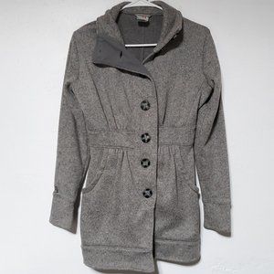 Avalanche Womens Jacket Sweater Small Button Up Gray Polyester Fleece Pockets